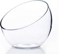 Clear Slant Cut Bowl Glass Vase, Glass Terrarium, Candy Dish, Glassware, Slant Cut, 7" Width, 6" Height (1 Piece)