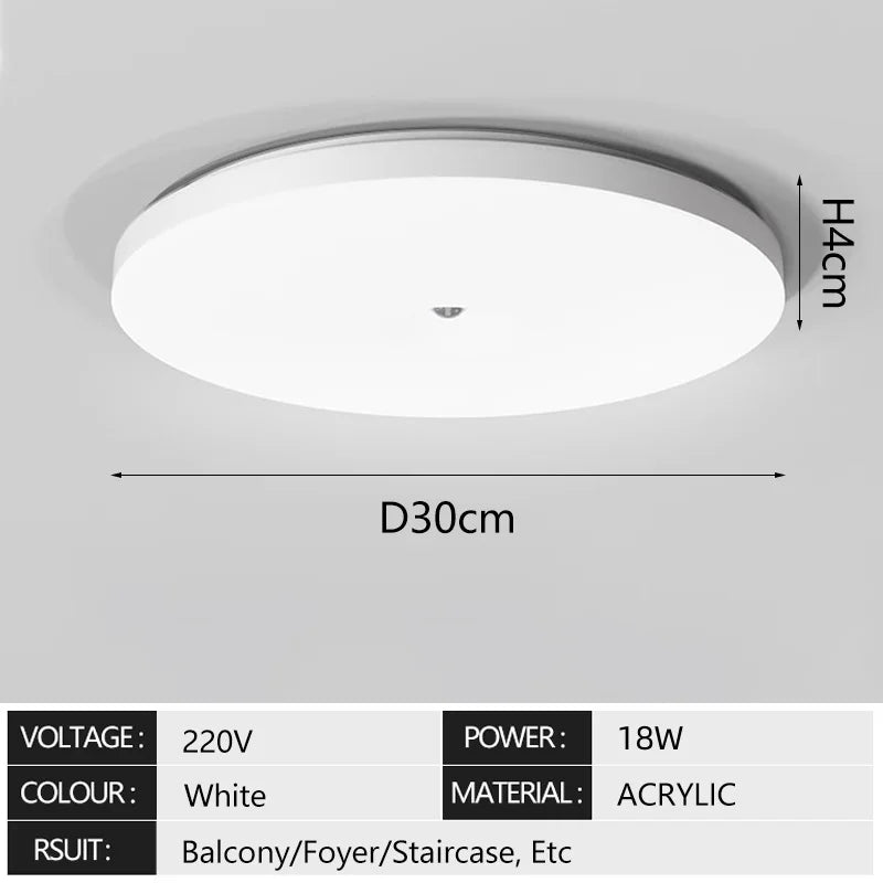 LED Ceiling Light with Motion Sensor Human Infrared Sensing Light Staircase Garage Corridor Warehouse Indoor Lighting Fixtures