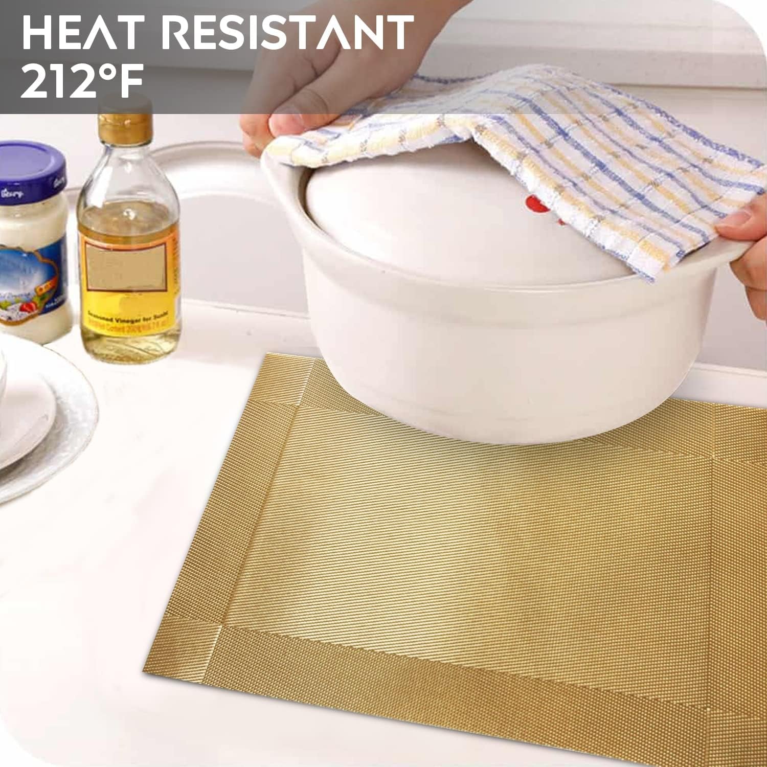 Placemats Set of 6 Table Placemats Heat Resistant Woven Placemats