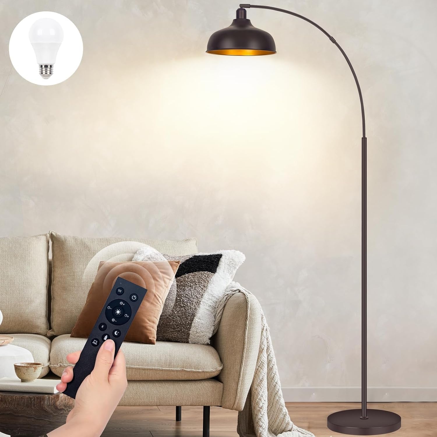 Arc Floor Lamps Bronze, Standing Lamps for Living Room Reading Lamps 70”
