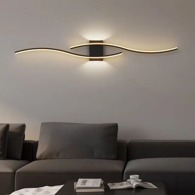 Moder LED Wall Lamp Long Strip Wall Lamps TV Background Decorative Lighting for Bedroom Living Room Home Indoor Lighting Fixture