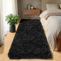 Black Runner Rugs for Bedroom Hallway, Fluffy 2X6 Bedside Soft Area Rug