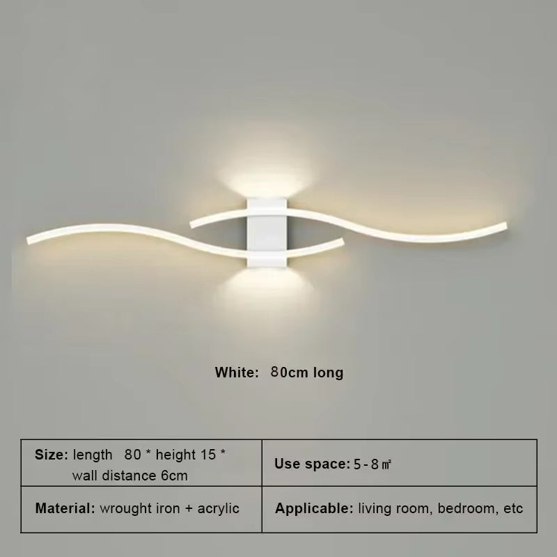 Moder LED Wall Lamp Long Strip Wall Lamps TV Background Decorative Lighting for Bedroom Living Room Home Indoor Lighting Fixture