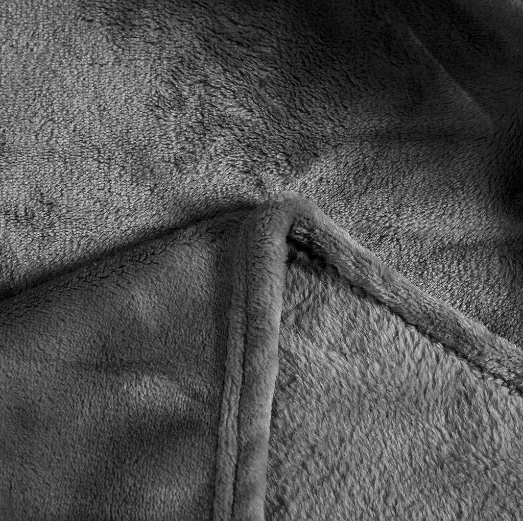 Large Flannel Fleece Throw Blanket, 90×90 Inch - Grey