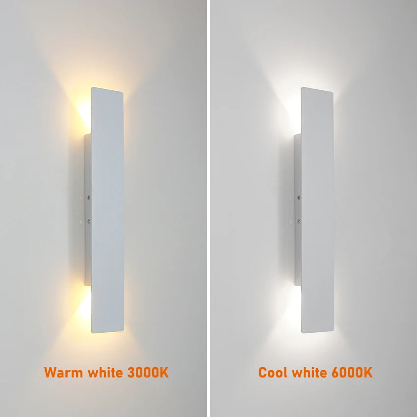 LED Wall Lamp Rectangular Bedroom Bedside Wall Lights Modern Minimalist Indoor Lighting Living Room Decoration Aluminum