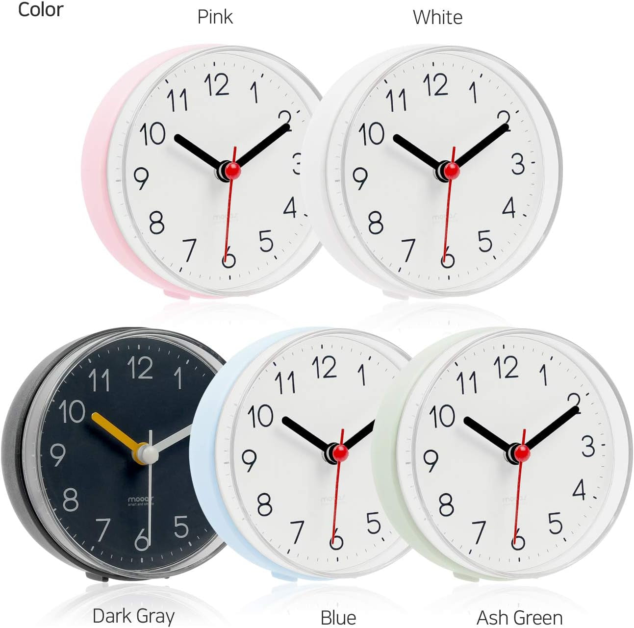 2WAY Silent Waterproof Bathroom Clock (White)
