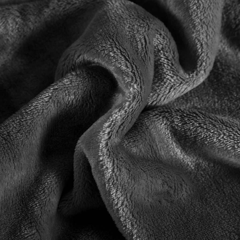 Large Flannel Fleece Throw Blanket, 90×90 Inch - Grey