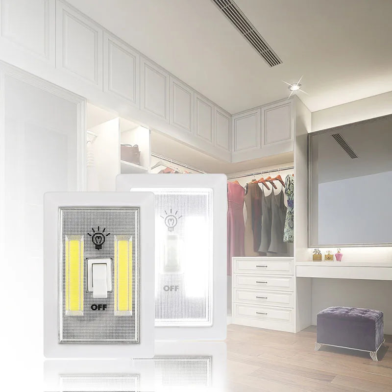 COB LED Indoor Lighting Wall Lamp Modern Home Simple Magnetic Switch Cordless Mini Lighting for Wardrobe Hallway Cabinet Garage