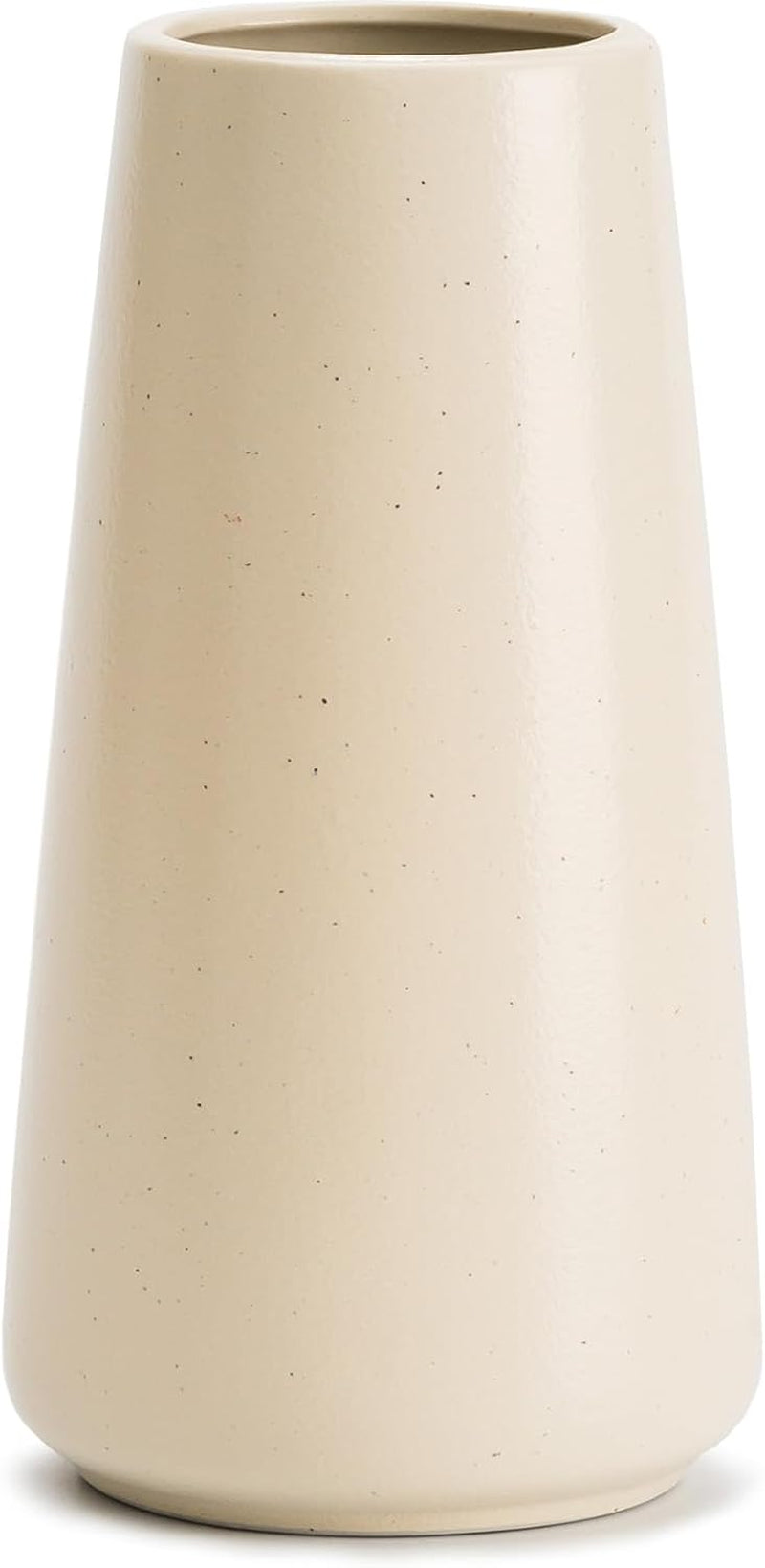 Simple Boho Ceramic Flower Vase for Home Decor (Beige,Big)