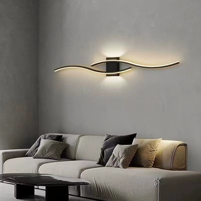 Moder LED Wall Lamp Long Strip Wall Lamps TV Background Decorative Lighting for Bedroom Living Room Home Indoor Lighting Fixture
