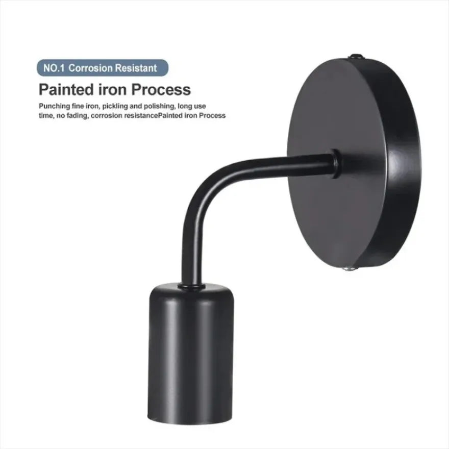 Retro E27 Wall Lamp Wrought Iron Wooden Modern Minimalist Lighting Fixture Living Room Bedroom Study Corridor Indoor Lighting