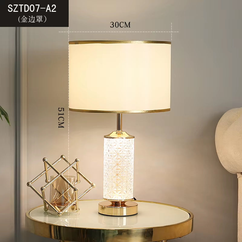 Modern Luxury Glass Table Lamp Simplicity American Designer Room Living Room Study Bedroom Bedside Lamp Household Table Lamp