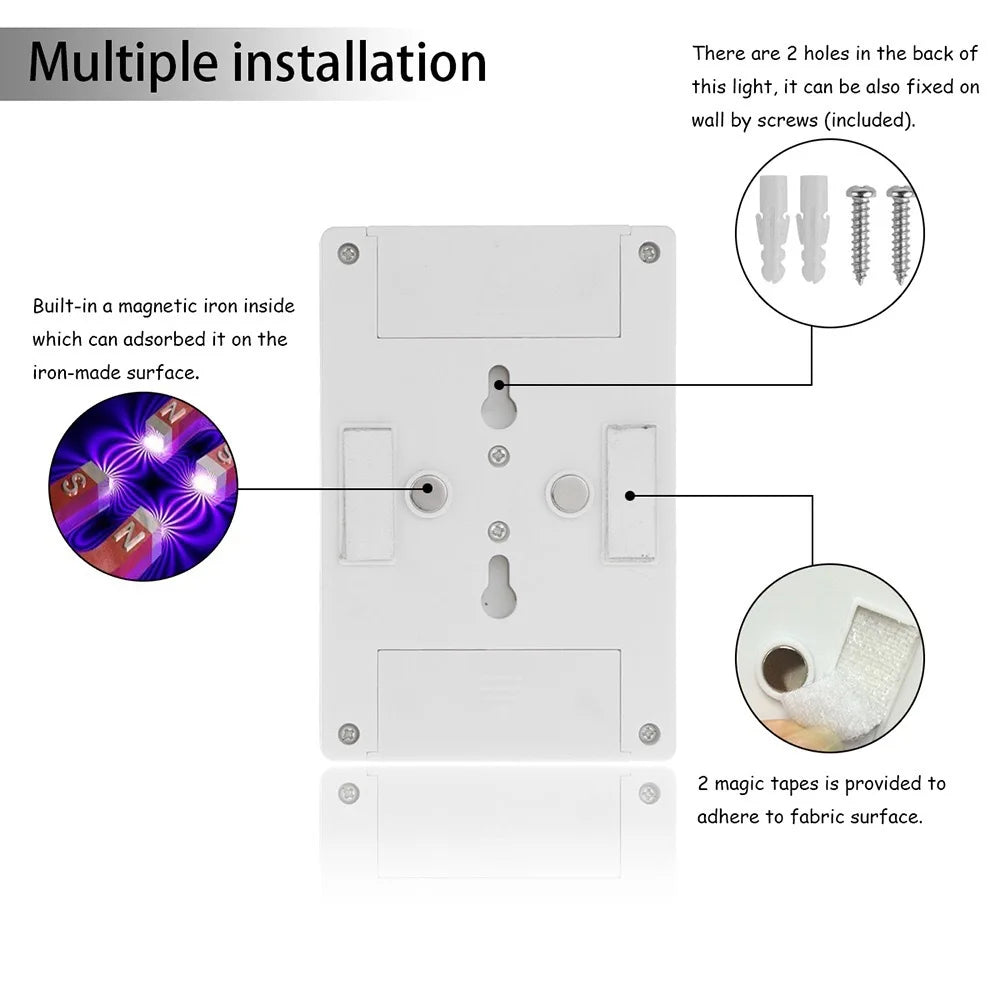 COB LED Indoor Lighting Wall Lamp Modern Home Simple Magnetic Switch Cordless Mini Lighting for Wardrobe Hallway Cabinet Garage