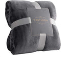 Large Flannel Fleece Throw Blanket, 90×90 Inch - Grey