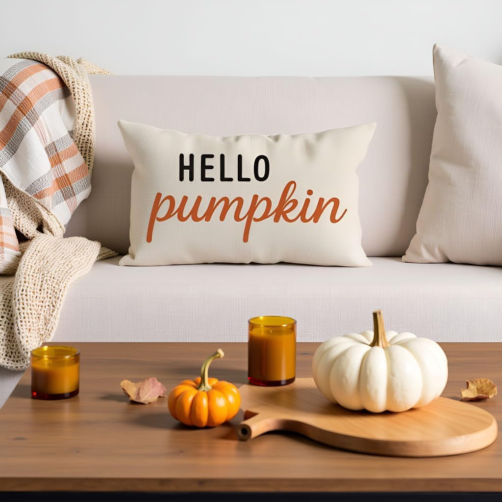 Fall Throw Pillow Covers 12X20, Fall Decorations for Home