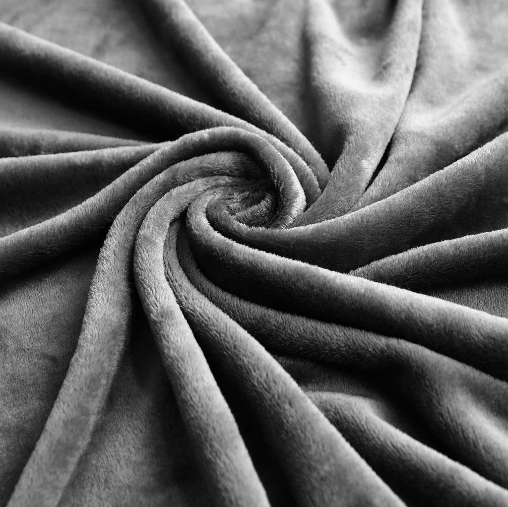 Large Flannel Fleece Throw Blanket, 90×90 Inch - Grey