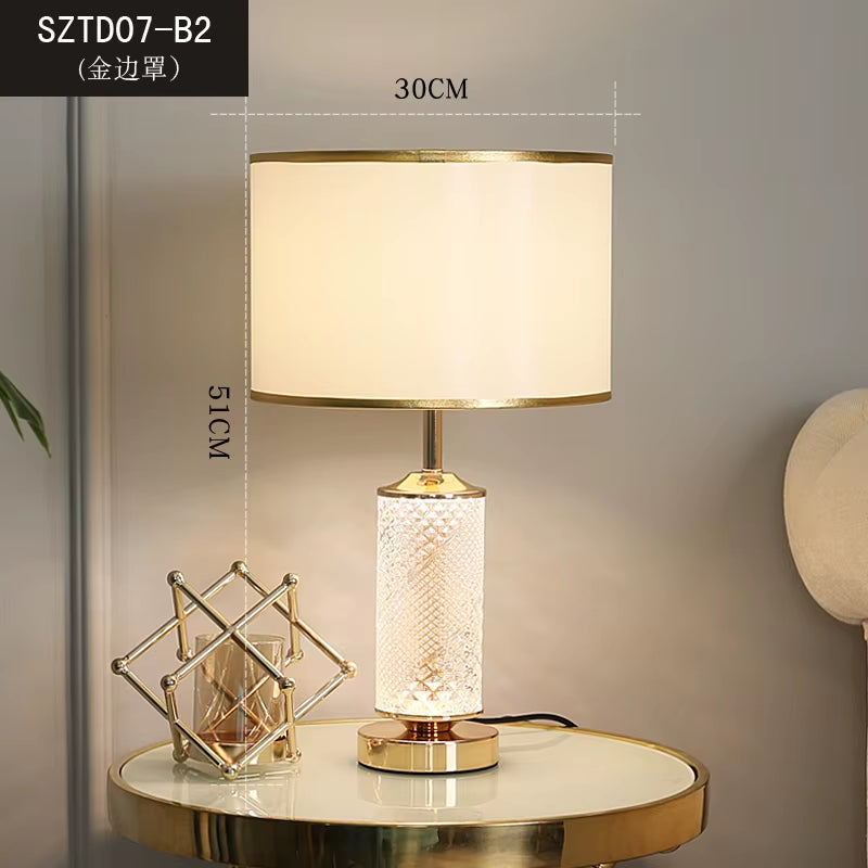 Modern Luxury Glass Table Lamp Simplicity American Designer Room Living Room Study Bedroom Bedside Lamp Household Table Lamp