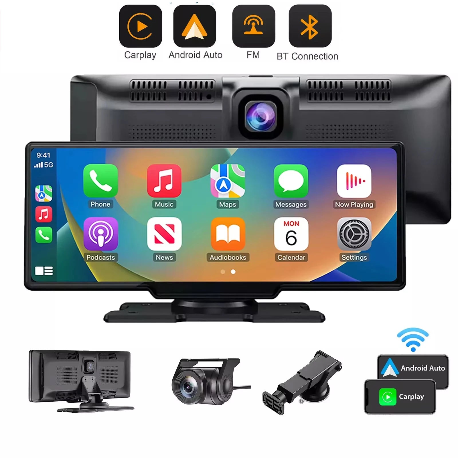 4K CarPlay Dash Cam with 10.26 Inch Touchscreen