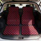 JDM Checkered Plush Floor Mats, 4 Piece Set