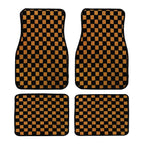 JDM Checkered Plush Floor Mats, 4 Piece Set