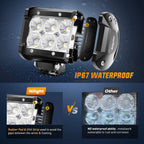 Nilight 4 Inch LED Pods, 4 Pack Flood Beam