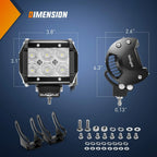 Nilight 4 Inch LED Pods, 4 Pack Flood Beam