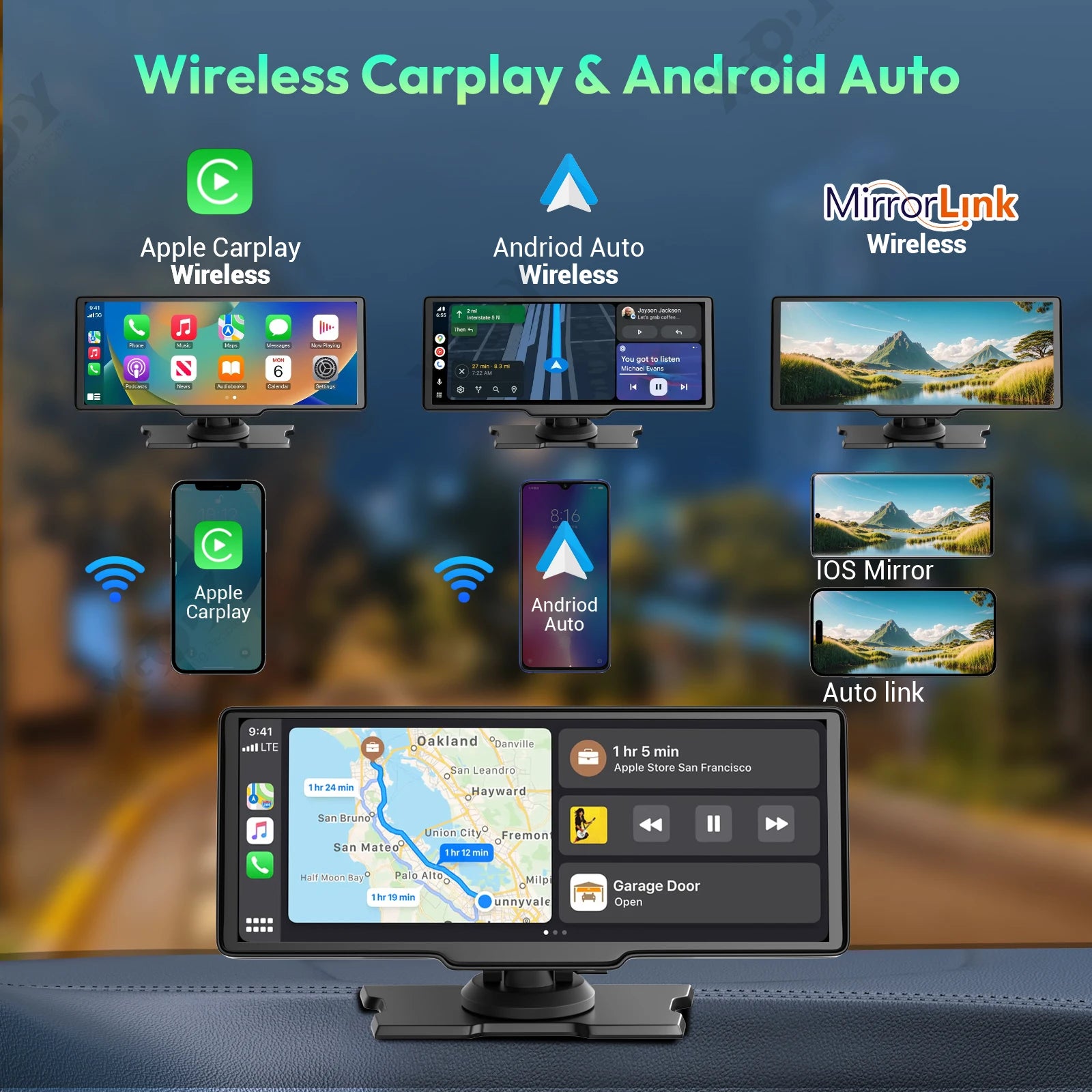 4K CarPlay Dash Cam with 10.26 Inch Touchscreen
