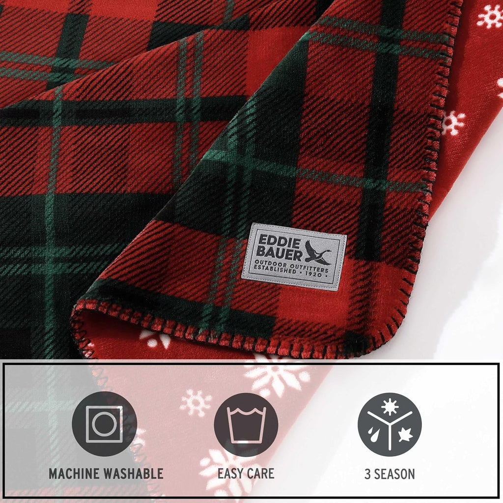 Eddie Bauer - Soft Throw Blanket, Reversible, for Bed & Couch, 60X70