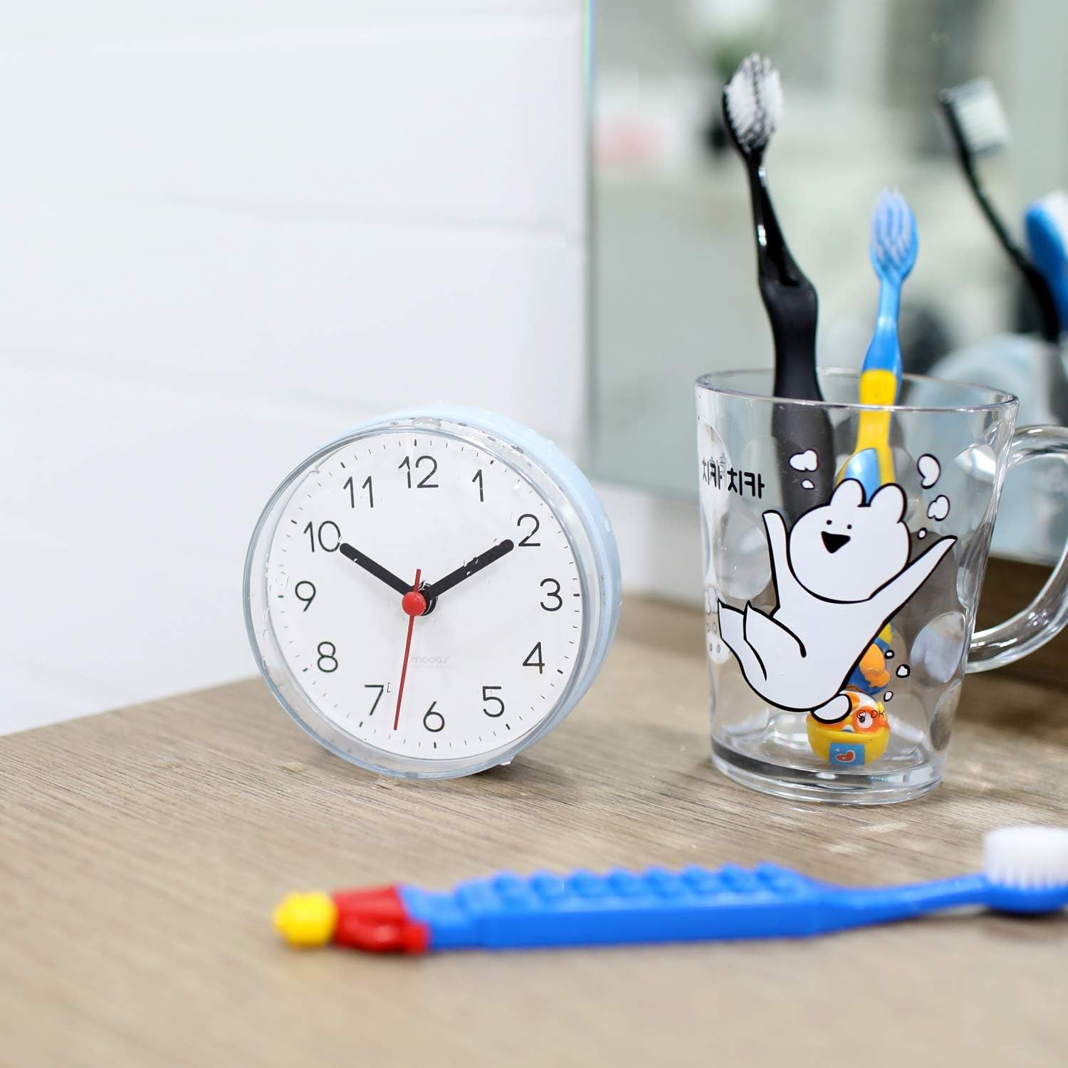2WAY Silent Waterproof Bathroom Clock (White)