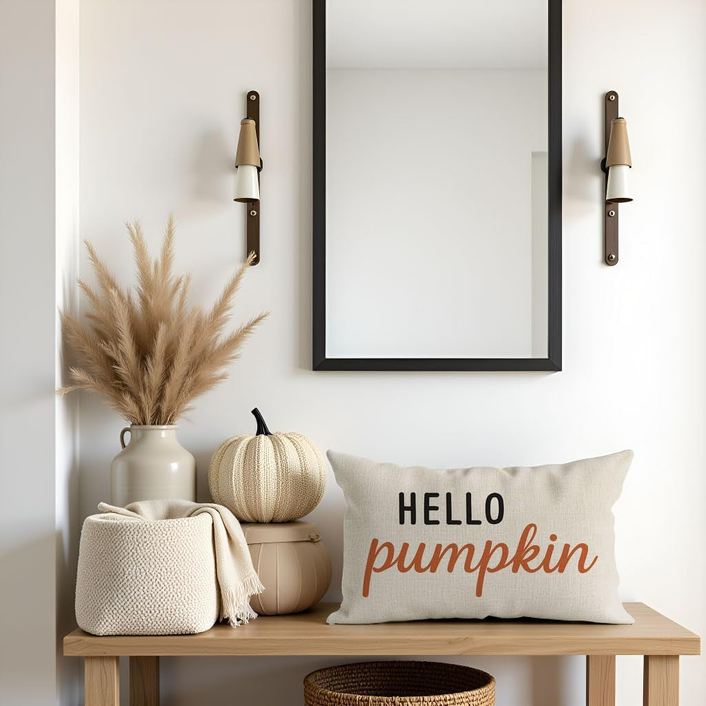 Fall Throw Pillow Covers 12X20, Fall Decorations for Home