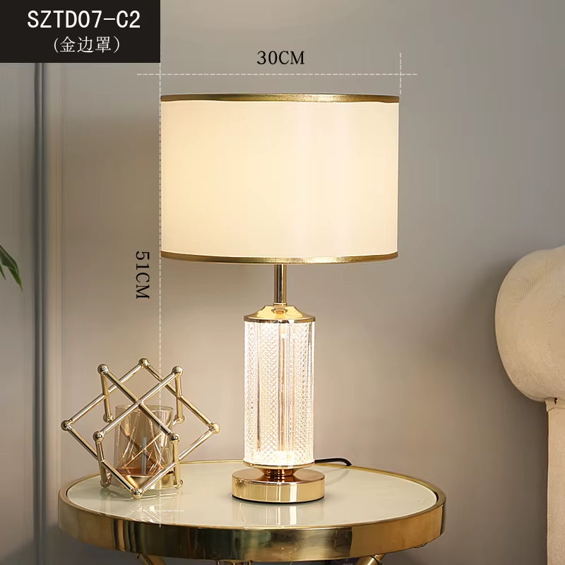 Modern Luxury Glass Table Lamp Simplicity American Designer Room Living Room Study Bedroom Bedside Lamp Household Table Lamp