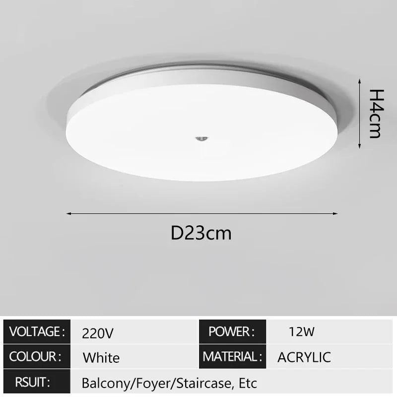 LED Ceiling Light with Motion Sensor Human Infrared Sensing Light Staircase Garage Corridor Warehouse Indoor Lighting Fixtures