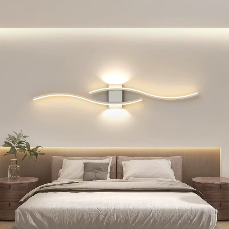 Moder LED Wall Lamp Long Strip Wall Lamps TV Background Decorative Lighting for Bedroom Living Room Home Indoor Lighting Fixture