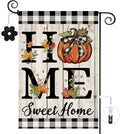 Fall Pumpkin Garden Flag 12.5X18 Inch Double Sided Fall Autumn Thanksgiving Day Home Sweet Home Small Garden Flag Burlap Flag for Yard Lawn Patio Outdoor outside Decor