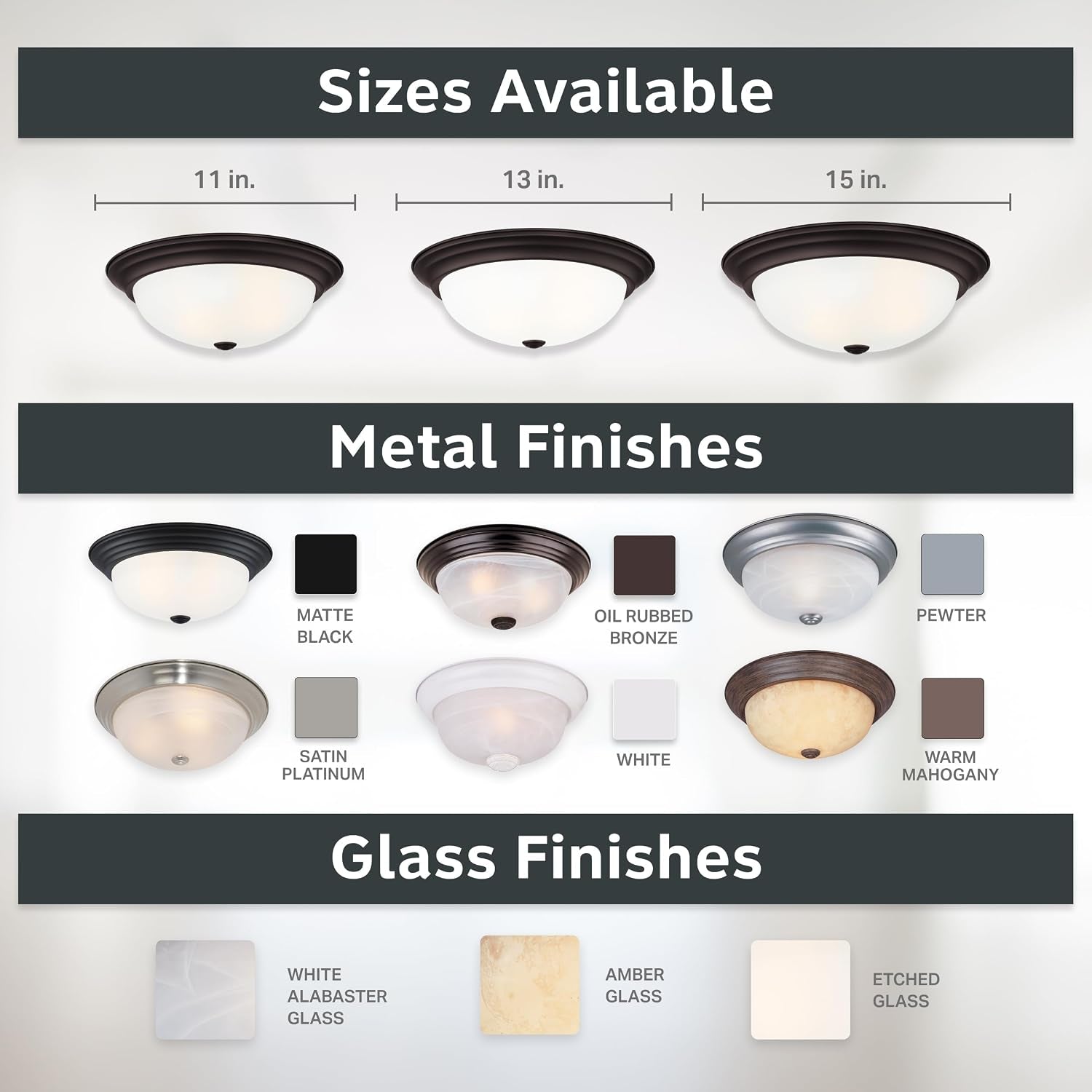 Reedley 2-Lights Flush Mount Ceiling Light, 11 Inch Lighting Fixture for Kitchen, Bedroom, Bathroom, and Hallway, Oil Rubbed Bronze with Etched Glass, 1257S-ORB-W