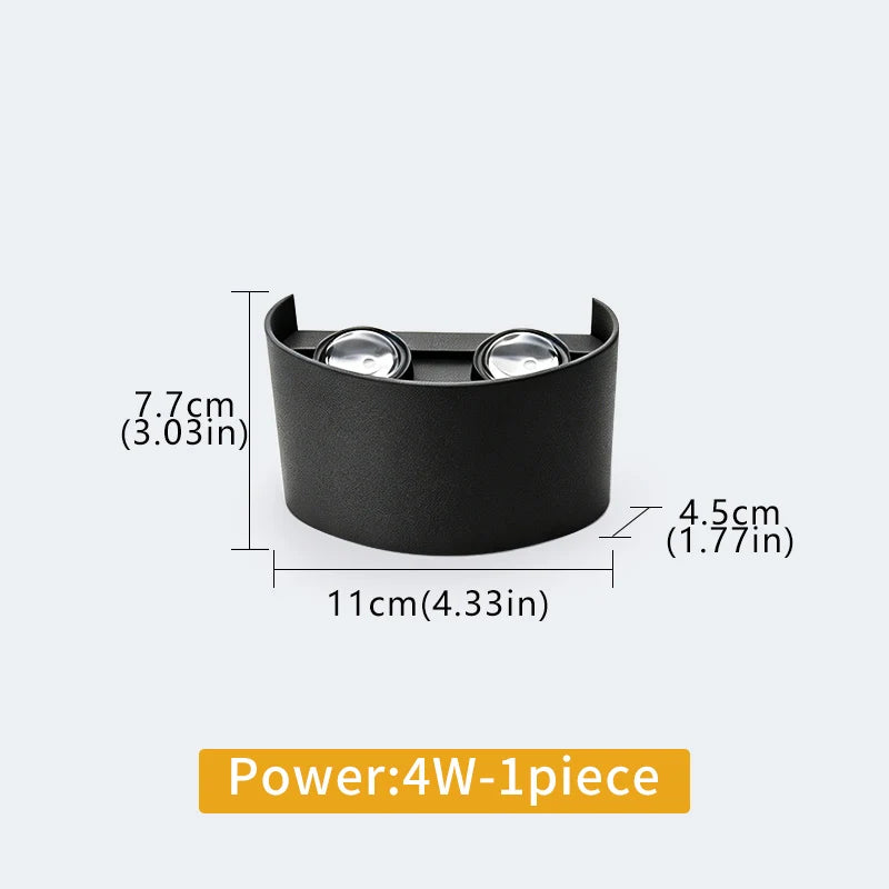 LED Wall Light Waterproof Outdoor Indoor Lighting IP65 AC86-265V 2W 4W for Garden Stair Night Light