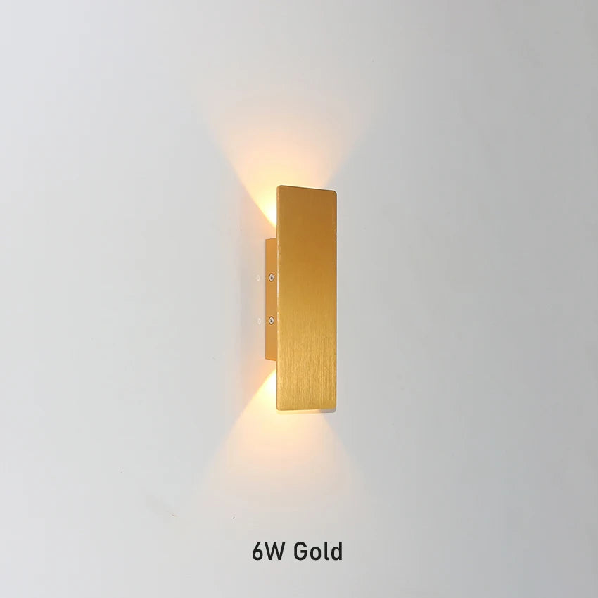 LED Wall Lamp Rectangular Bedroom Bedside Wall Lights Modern Minimalist Indoor Lighting Living Room Decoration Aluminum
