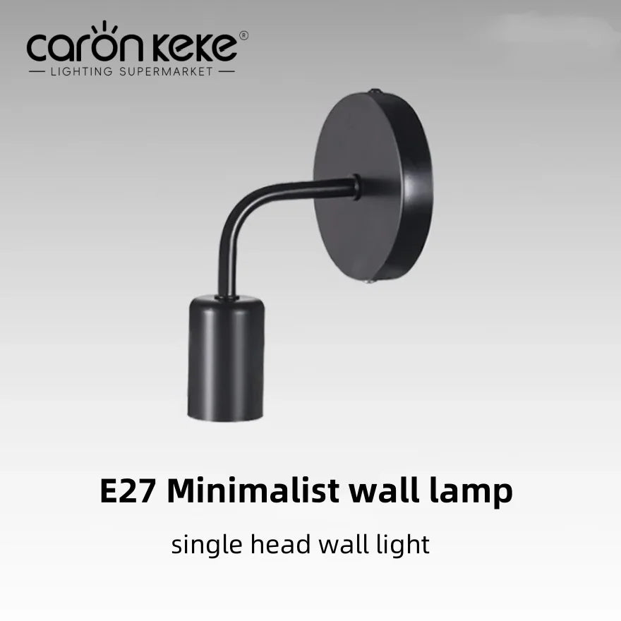 Retro E27 Wall Lamp Wrought Iron Wooden Modern Minimalist Lighting Fixture Living Room Bedroom Study Corridor Indoor Lighting