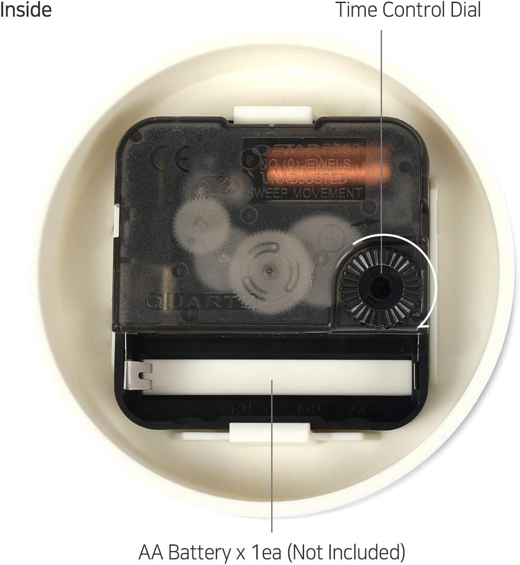 2WAY Silent Waterproof Bathroom Clock (White)