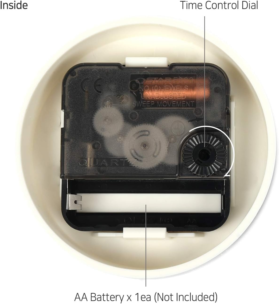 2WAY Silent Waterproof Bathroom Clock (White)