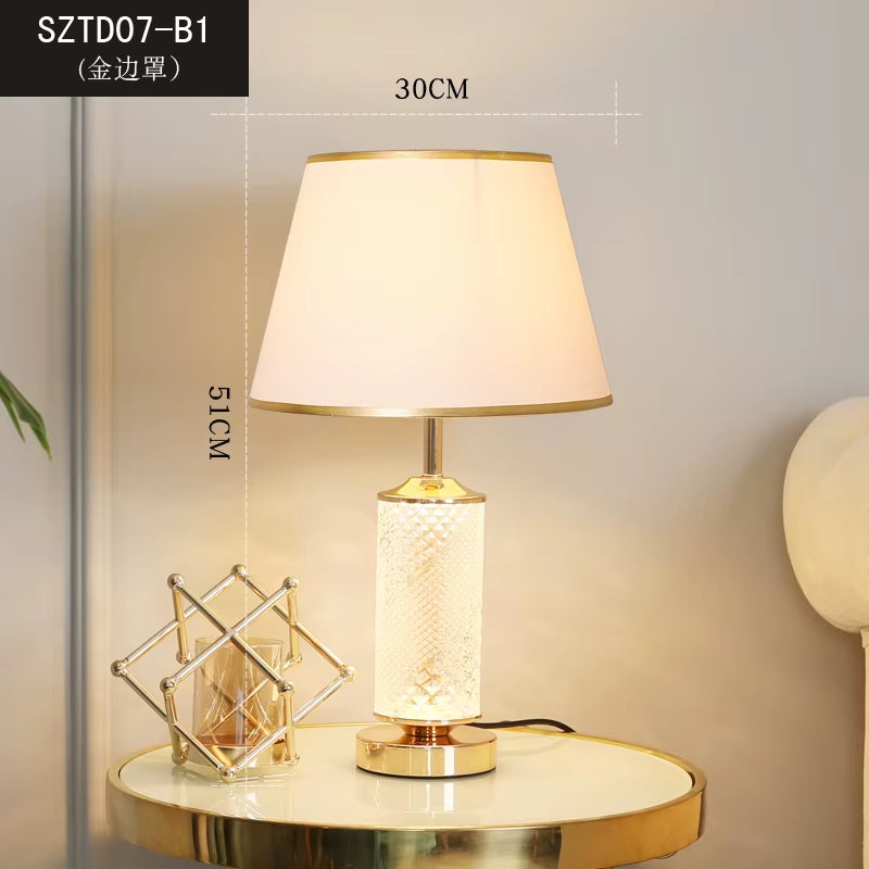 Modern Luxury Glass Table Lamp Simplicity American Designer Room Living Room Study Bedroom Bedside Lamp Household Table Lamp