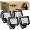 Nilight 4 Inch LED Pods, 4 Pack Flood Beam